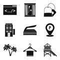 Gatekeeper icons set, simple style