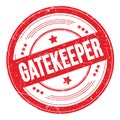 GATEKEEPER text on red round grungy stamp