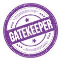 GATEKEEPER text on violet indigo round grungy stamp