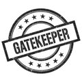 GATEKEEPER text written on black vintage round stamp