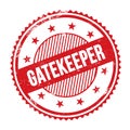 GATEKEEPER text written on red grungy round stamp