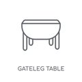 gateleg table linear icon. Modern outline gateleg table logo con