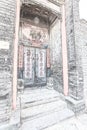 Gatepost Couplet in Beijing Royalty Free Stock Photo