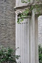Gatepost made in stone with exquisite engrave Royalty Free Stock Photo