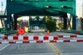 Gates across lift bridge in Cleveland