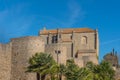 Gates of Almocabar and Church of the Holy Spirit, Ronda, Province Malaga, Andalusia, Spain. Copy space for text Royalty Free Stock Photo