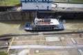 Gates and basin of Miraflores Locks Panama Canal Royalty Free Stock Photo