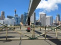 Gates closed on swing bridge