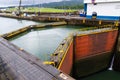 Gates at Gatun locks Panama Canal