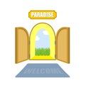 Gates of paradise on a white background. Entrance to paradise. A