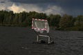 Gates for playing canoe polo on the lake Royalty Free Stock Photo