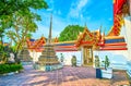 The gates to Phra Rabiang cloister of Wat Pho complex in Bangkok, Thailand