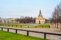 Gates to Branicki palace and park view, Bialystok, Poland