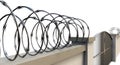 Gates And Wall With Razor Wire Royalty Free Stock Photo