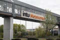 Large Intu Metrocentre sign on pedestrain foot bridge Royalty Free Stock Photo