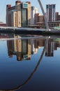 Gateshead Millennium Bridge and the Baltic Centre for Contemporary Art. Royalty Free Stock Photo