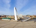 Gateshead Millennium  bridge on Newcastle Upon Tyne Quayside on a sunny winter morning Royalty Free Stock Photo