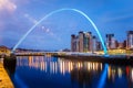 Gateshead Millennium Bridge at Night Royalty Free Stock Photo