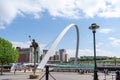 Gateshead Millennium Bridge is a pedestrian and cyclist tilt bridge spanning the River Tyne