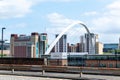 Gateshead Millennium Bridge is a pedestrian and cyclist tilt bridge spanning the River Tyne