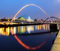 The Gateshead Millennium Bridge and the Sage Royalty Free Stock Photo