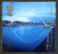 Gateshead Millennium Bridge UK Postage Stamp Royalty Free Stock Photo