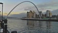 The Gateshead Millennium Pedestrian and Cycle Bridge over the River Tyne, Newcastle, UK Royalty Free Stock Photo