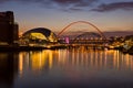 Gateshead and Newcastle at Sunset Royalty Free Stock Photo