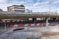 Gateshead Highway construction works, an old under pass is closed and filled in