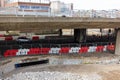 Gateshead Highway construction works, an old under pass is closed and filled in