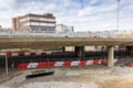 Gateshead Highway construction works, an old under pass is closed and filled in