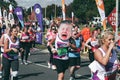 Gateshead UK - Great North Run 2019 fancy dress runners large baby face mask crying