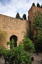 Gateway of the Arabic Alcazaba of Malaga, Andalucia, Spain Royalty Free Stock Photo