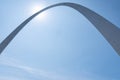 The Gateway Arch blocks the sun in Saint Louis Missouri Royalty Free Stock Photo