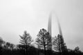 Gateway Arch in Fog Royalty Free Stock Photo