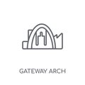 Gateway arch linear icon. Modern outline Gateway arch logo conce
