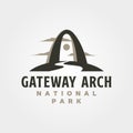 gateway arch logo vector illustration design, us national park logo design