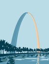 Gateway Arch National Park in St Louis Missouri WPA Poster Art