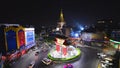 The Gateway Arch Odeon Circle and Golden Buddha Temple, Landmark of Chinatown Bangkok Thailand.