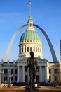The Gateway Arch and Old Courthouse in St Louis Royalty Free Stock Photo