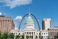 Gateway Arch and Old Saint Louis County Courthouse Royalty Free Stock Photo