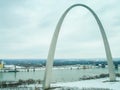 The Gateway Arch in the snow Royalty Free Stock Photo