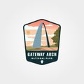 Gateway arch vector patch logo symbol illustration design, us national park logo collection