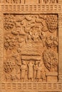 Gateway decoration Great Stupa. Sanchi, Madhya Pradesh, India Royalty Free Stock Photo