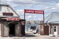 Gateway of factory for production of famous forged knives,Vorsma, Russia.Entrance to souvenir shop