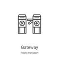 gateway icon vector from public transport collection. Thin line gateway outline icon vector illustration. Linear symbol for use on