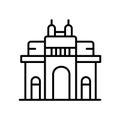 Gateway of India icon vector isolated on white background, Gateway of India sign , line or linear sign, element design in outline