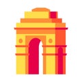 Gateway of India in New Delhi - flat design style single isolated image