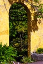 Gateway into a lush garden.