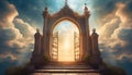 gateway to heaven with sunset